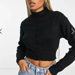 Threadbare Coconut | Black Turtle Neck Sweater - Size 8